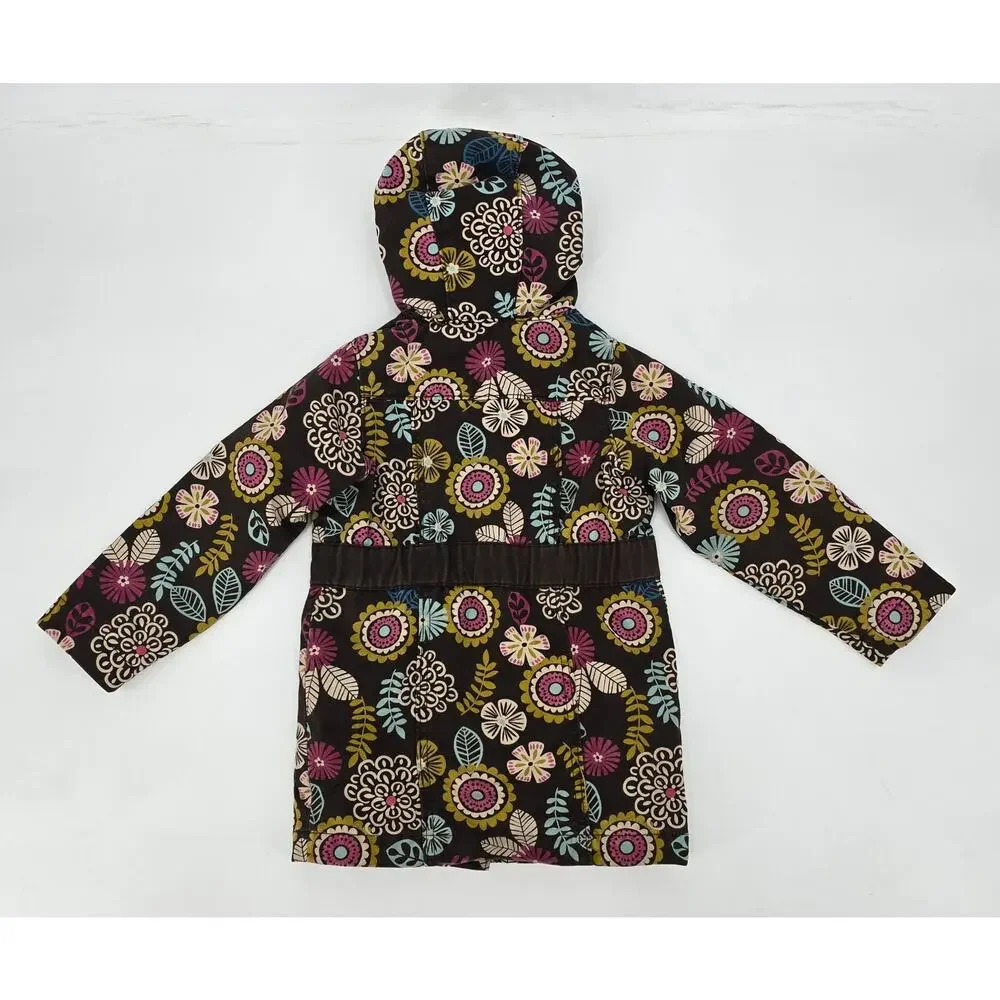 Late Y2K Era Old Navy Girls 4T Floral Winter Coat‎ (2010) – Faux Fur Hood